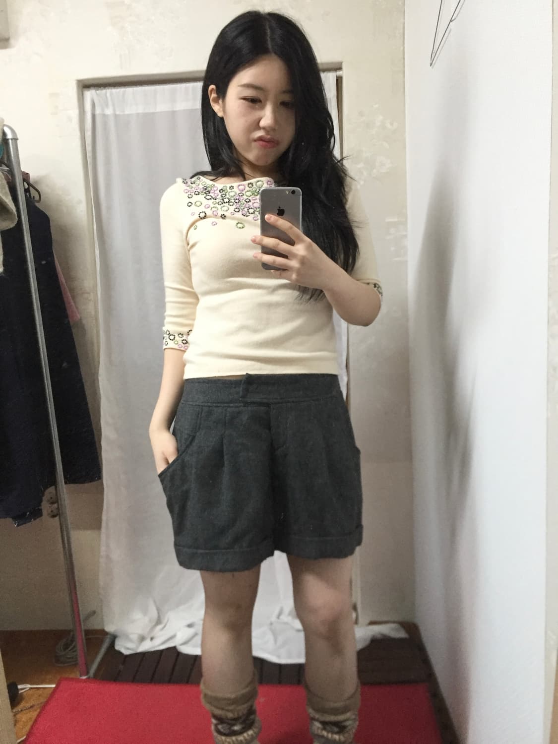 vintage flower short top 상품이미지5