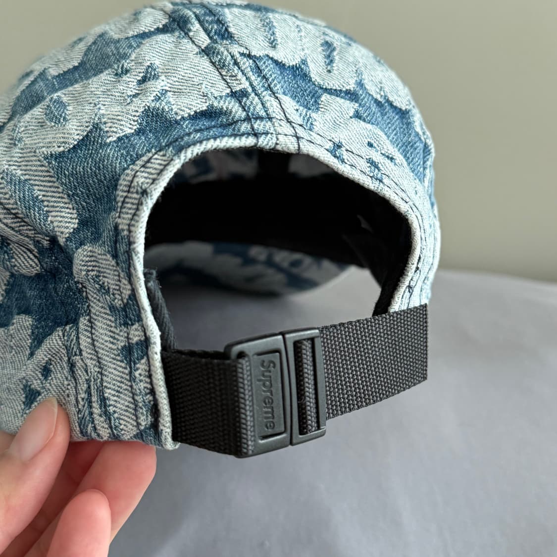supreme 팻 팁 자카드 데님 캠프캡 블루 상품이미지3