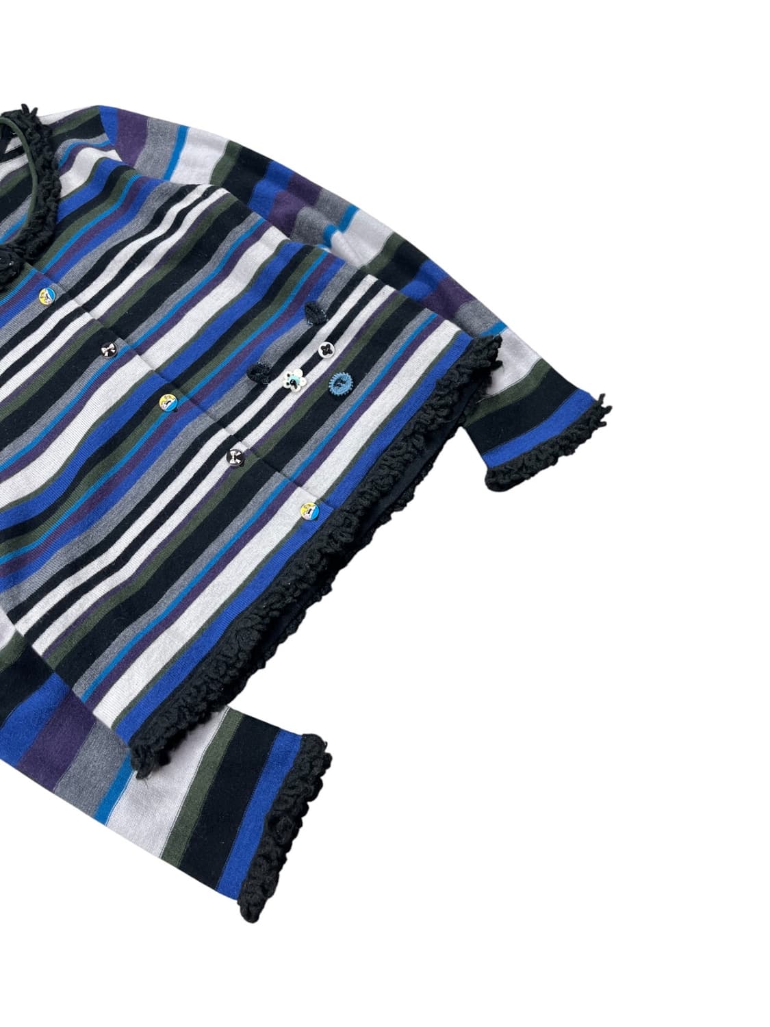 Vintage 셔링 디테일 스트라이프 가디건 상품이미지4