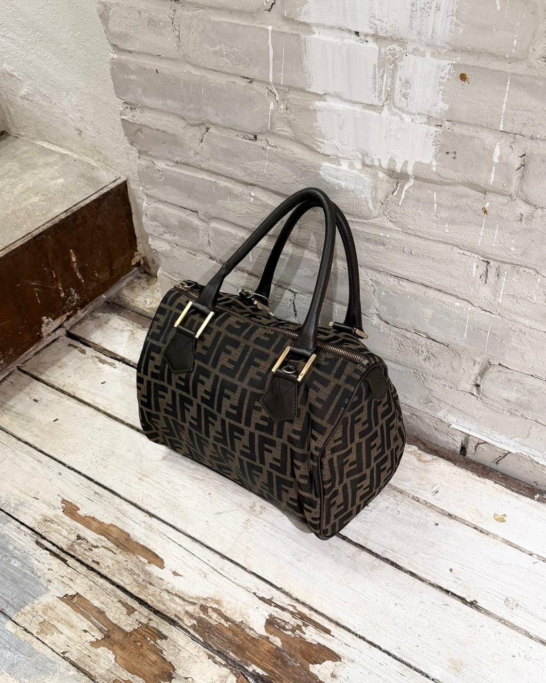 펜디 브라운 주카 캔버스 셰프 보스턴 백 상품이미지1