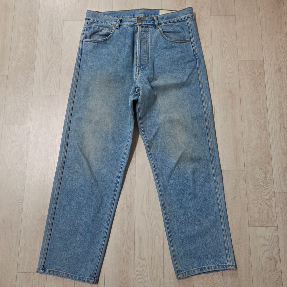 [L] 이얼즈어고 플로리스 와이드 데님 연청 상품이미지2