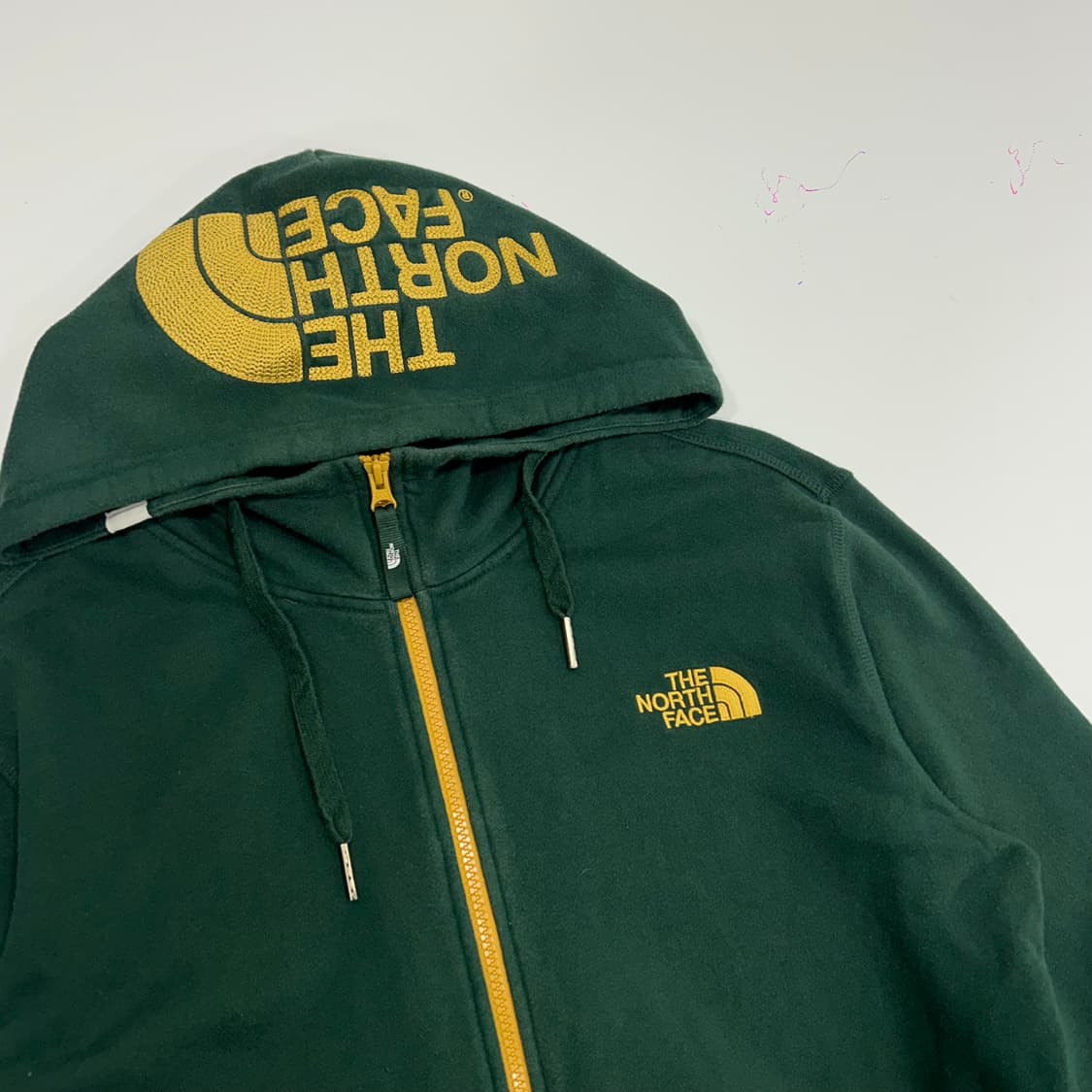 The north face 노스페이스 옐로우로고 그린 후드집업 상품이미지4