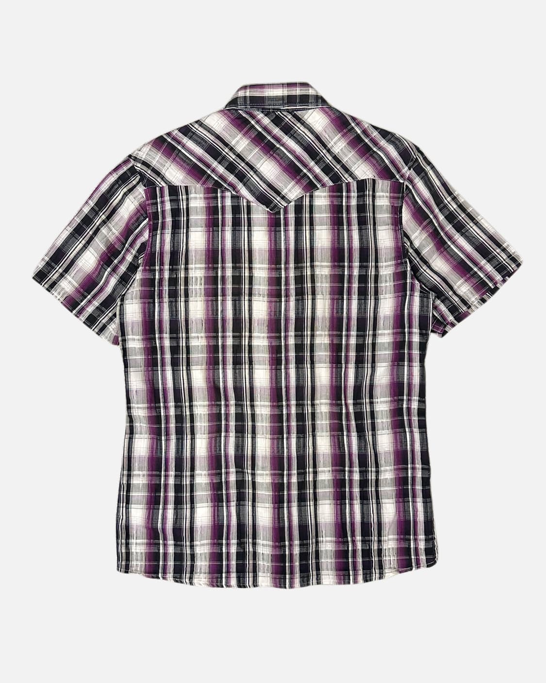 VILLAND purple western texture check shi 상품이미지4