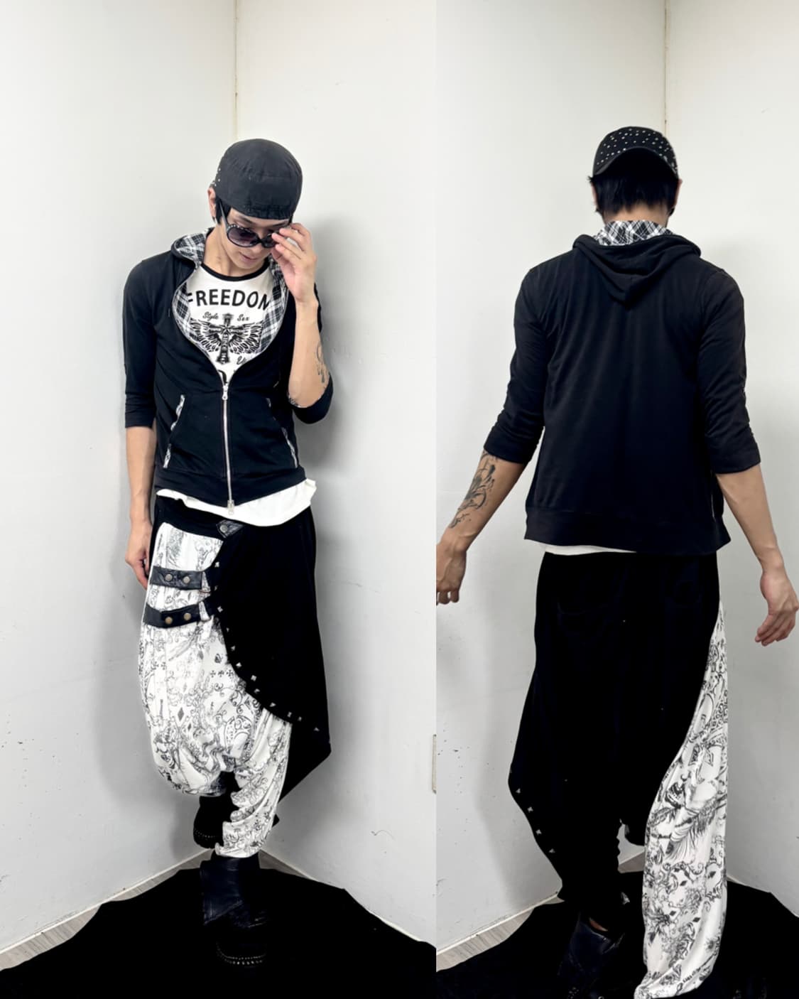 “Michel Klein” Minimal 2-way Check Hoode 상품이미지1