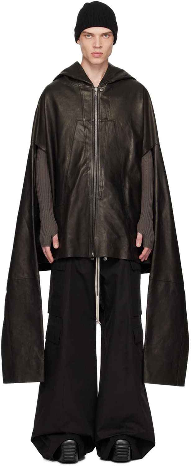 릭오웬스 카프탄 가죽 후드 자켓  상품이미지5
