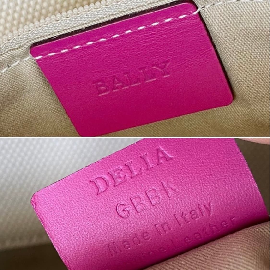 [정품] BALLY 발리 핑크레더 레이어드 코튼 토트백 상품이미지10