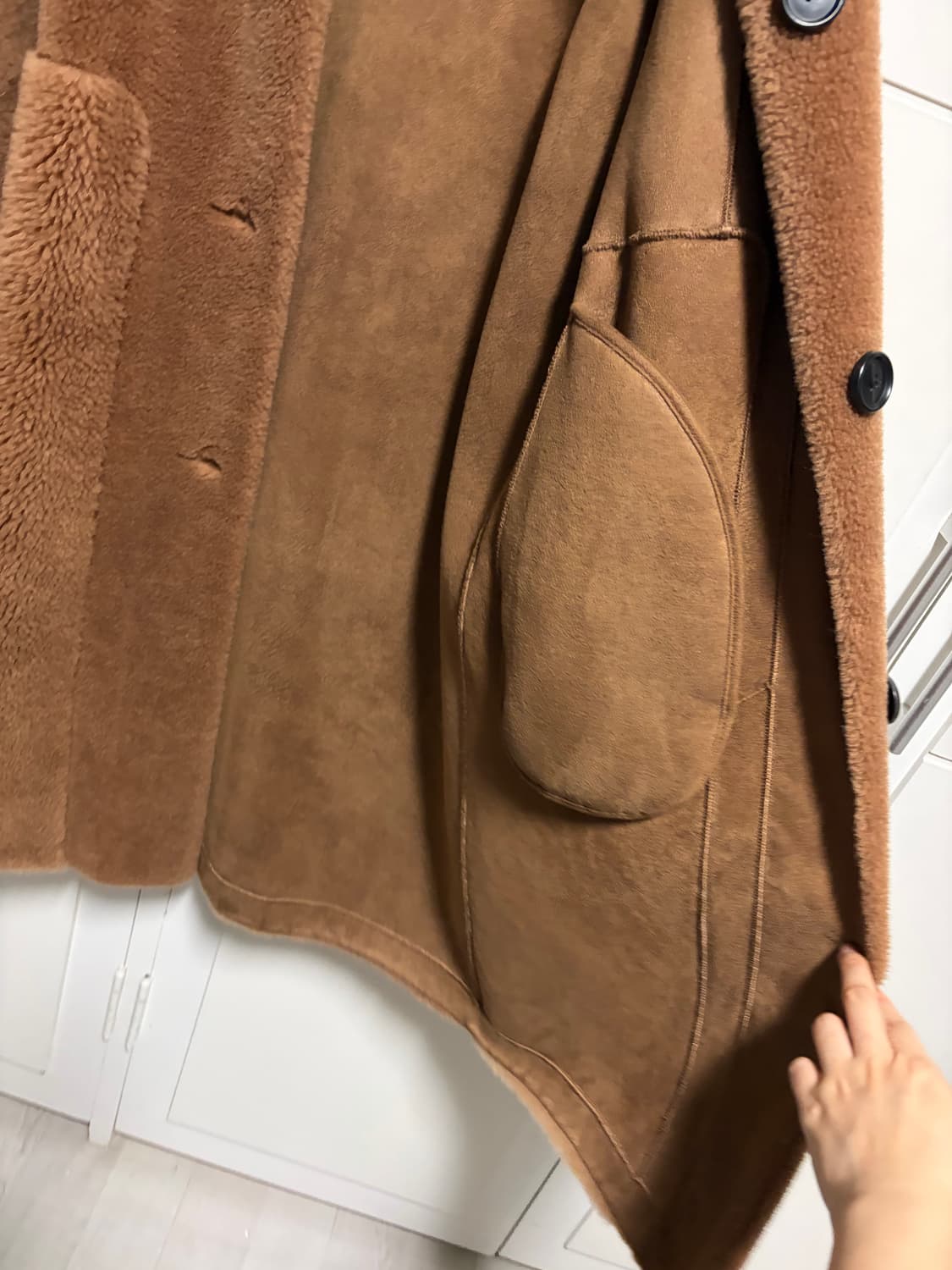 카멜 테디 퍼 코트  상품이미지3