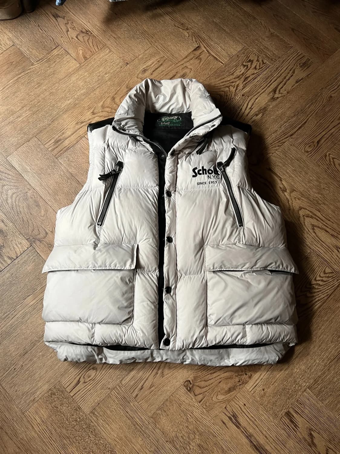 [L]SCHOTT DOWN 쇼트 헤리티지 다운 베스트 상품이미지1