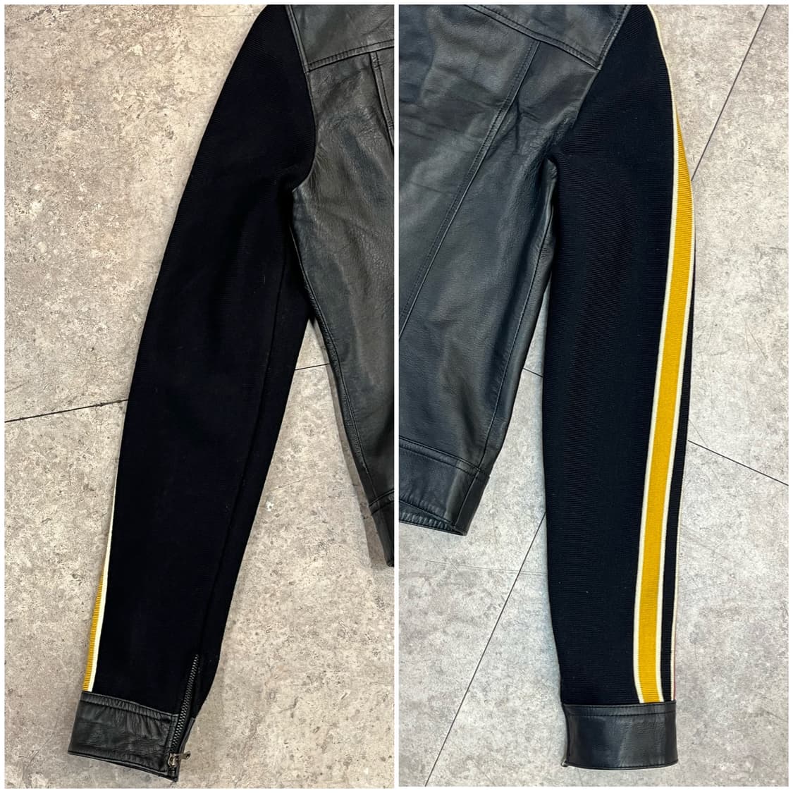 엠엘비 니트 배색 레더 자켓 블랙 95 #csz2298 상품이미지6