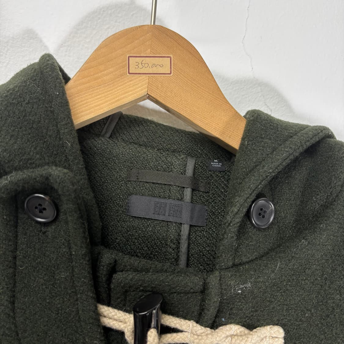 100 M 유니클로 딥브라운 울 후드더플코트 떡볶이코트 상품이미지3