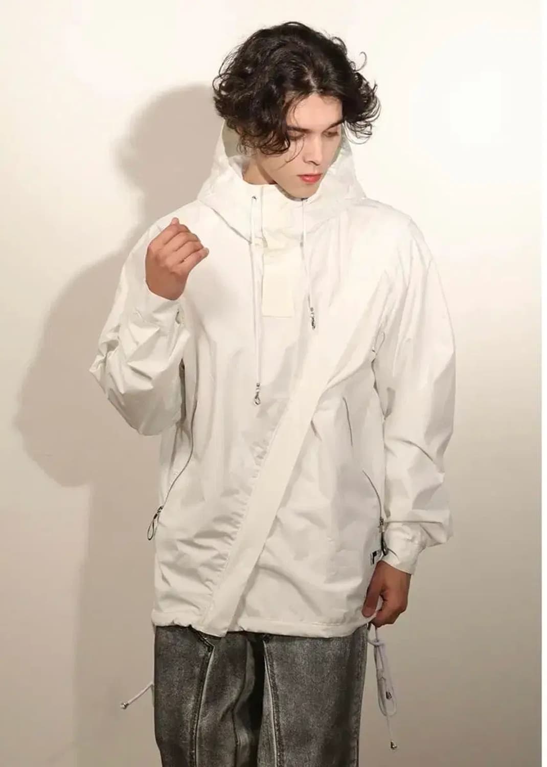 [XL] 지블랙 스탠다드 사선 아노락 자켓 오버핏 상품이미지1