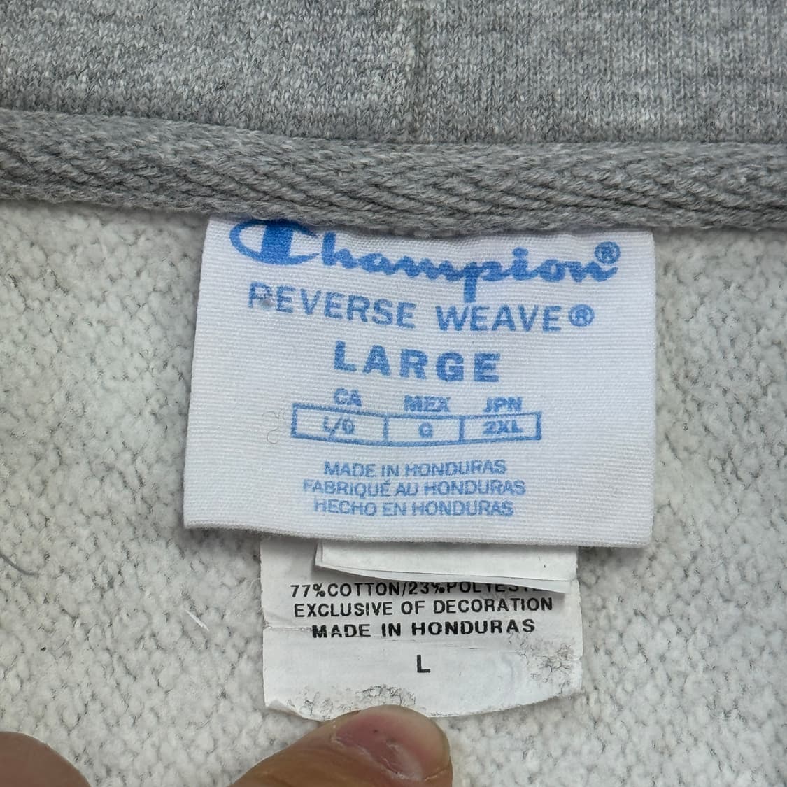 챔피온 리버스위브 그레이 후드집업 L 상품이미지5