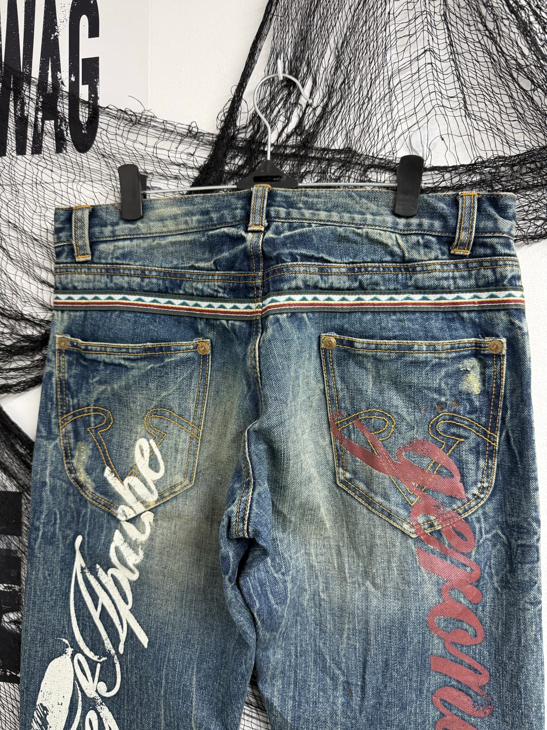 Wing embriodery washing jeans 상품이미지2