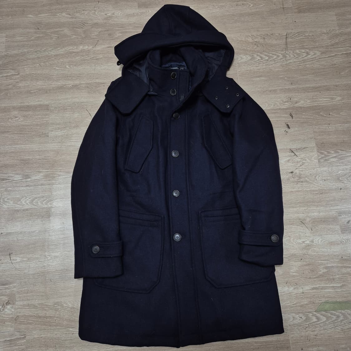 레노마 옴므 남성 클래식 모직 후드 싱글 코트 L(100) 상품이미지1