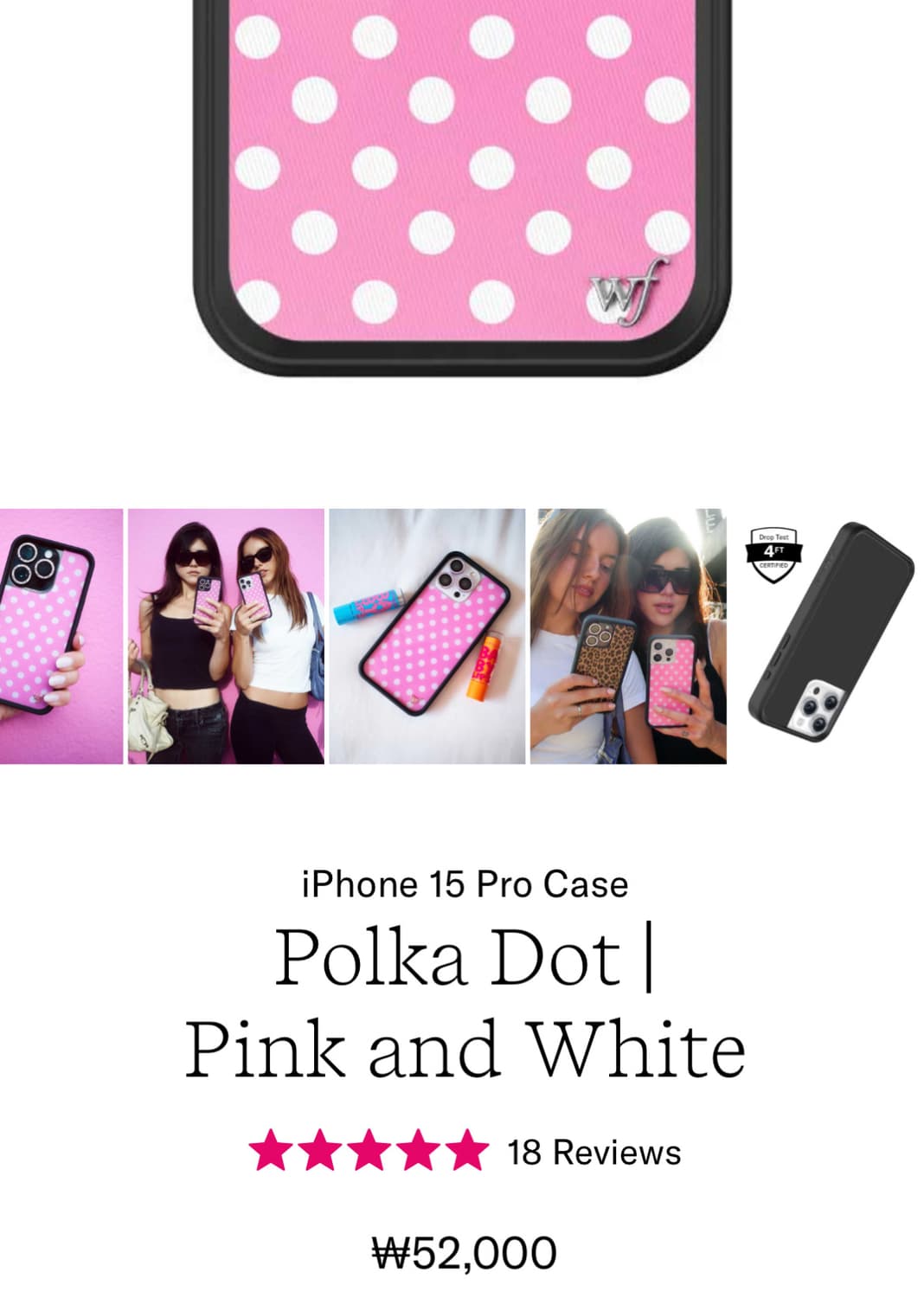 Wildflower 와일드플라워 Polka Dot 아이폰 15프로 케이스 상품이미지4