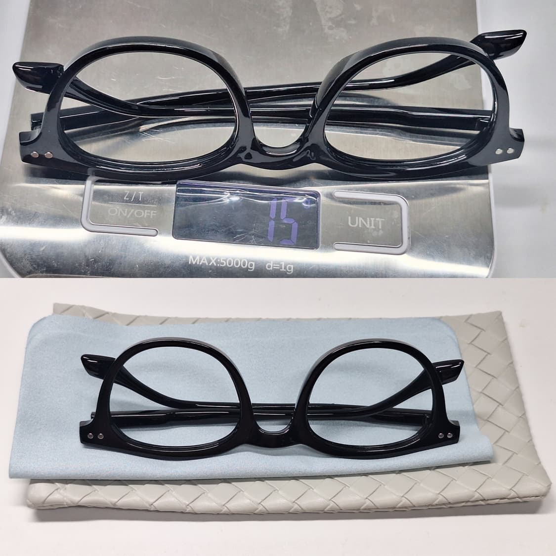 일본 빈티지 보스턴 블랙 뿔테 안경테 140mm 리벳 y2k 클래식  상품이미지2