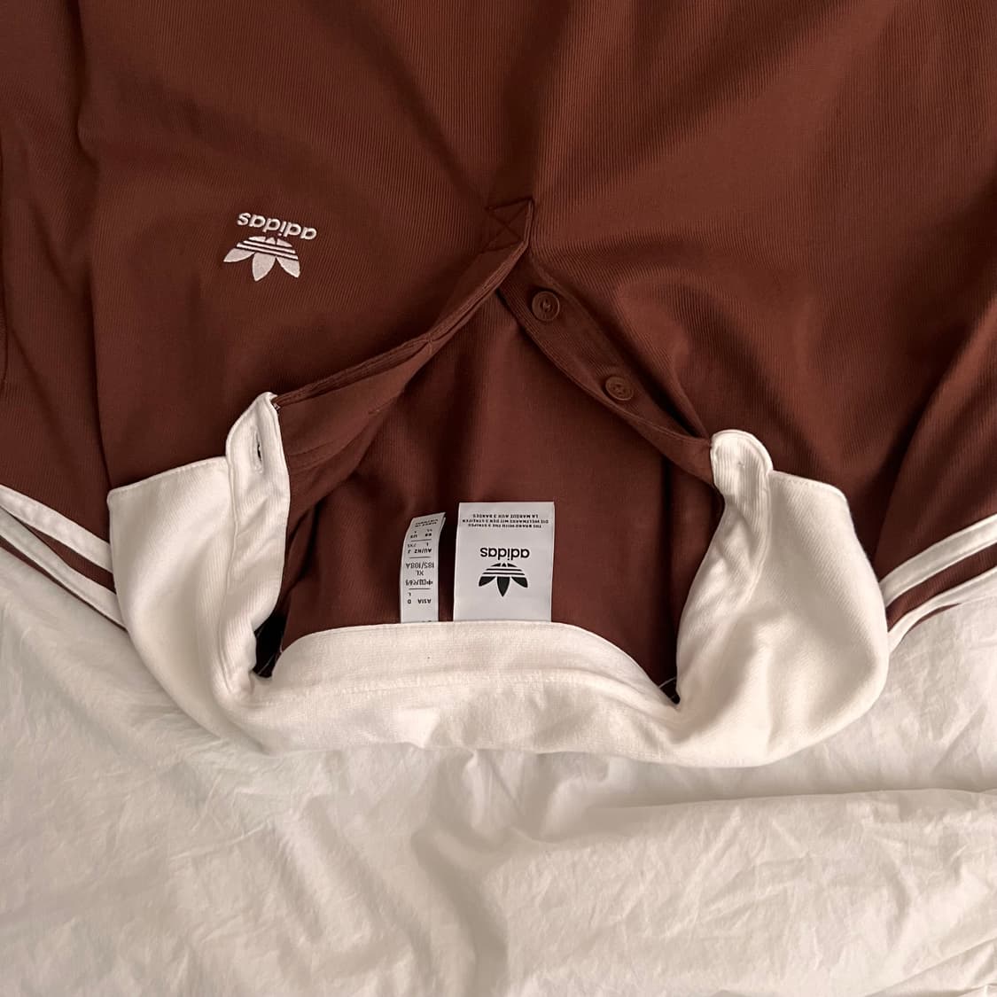 아디다스 럭비 폴로 셔츠-브라운 XL 상품이미지3