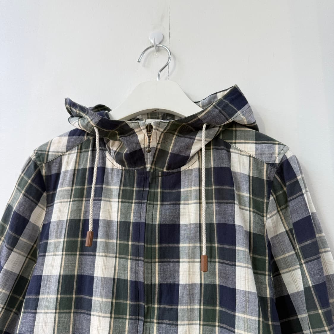 맥그리거 7부소매 체크 후드집업 자켓 상품이미지3