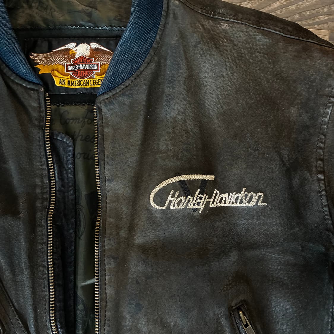 할리데이비슨 90s 스웨이드 가죽 라이더자켓 상품이미지2