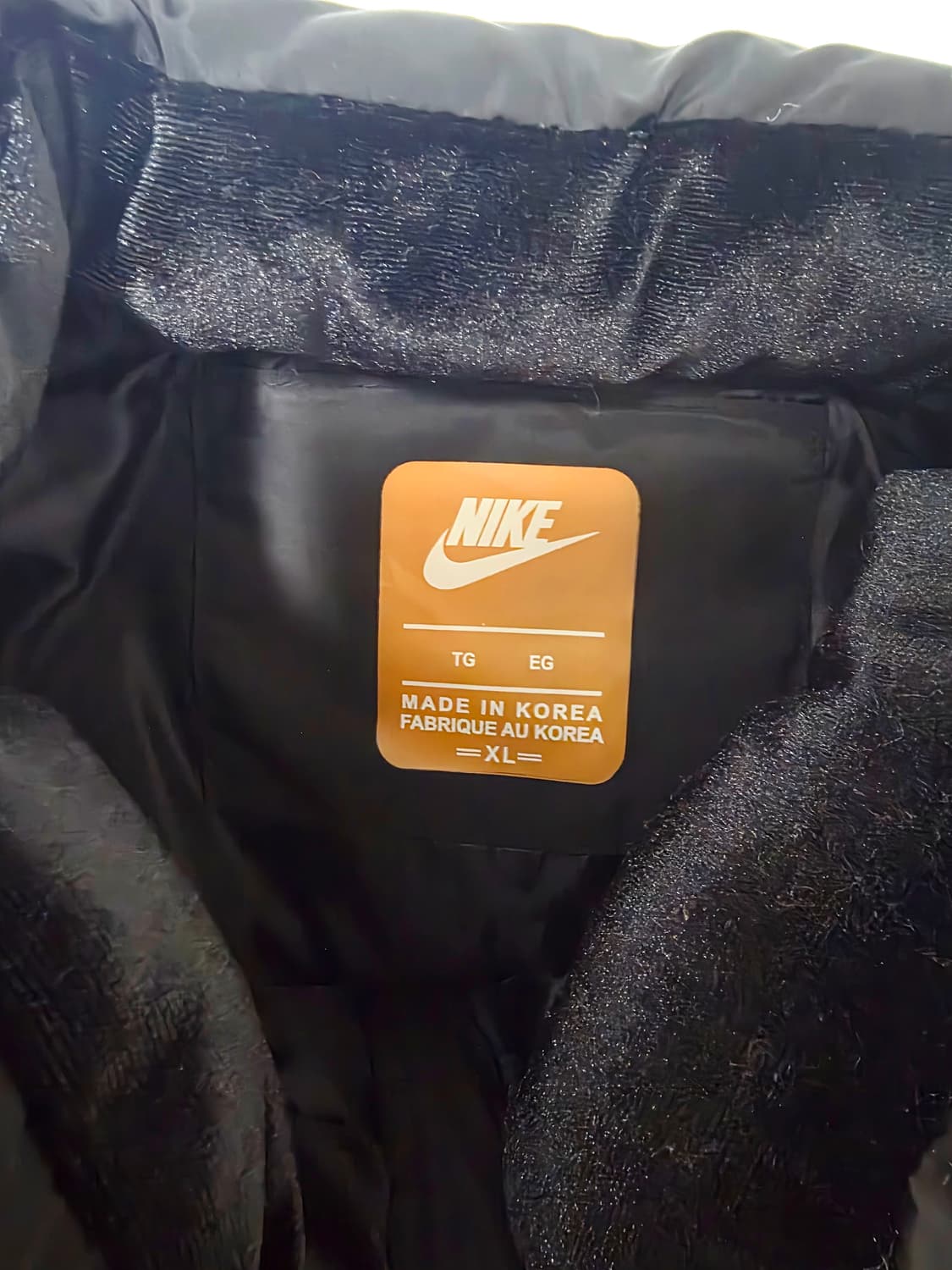 [나이키] 올드스쿨 에어 빅로고 자수 블랙 패딩 조끼 베스트 XL 모자x 상품이미지5