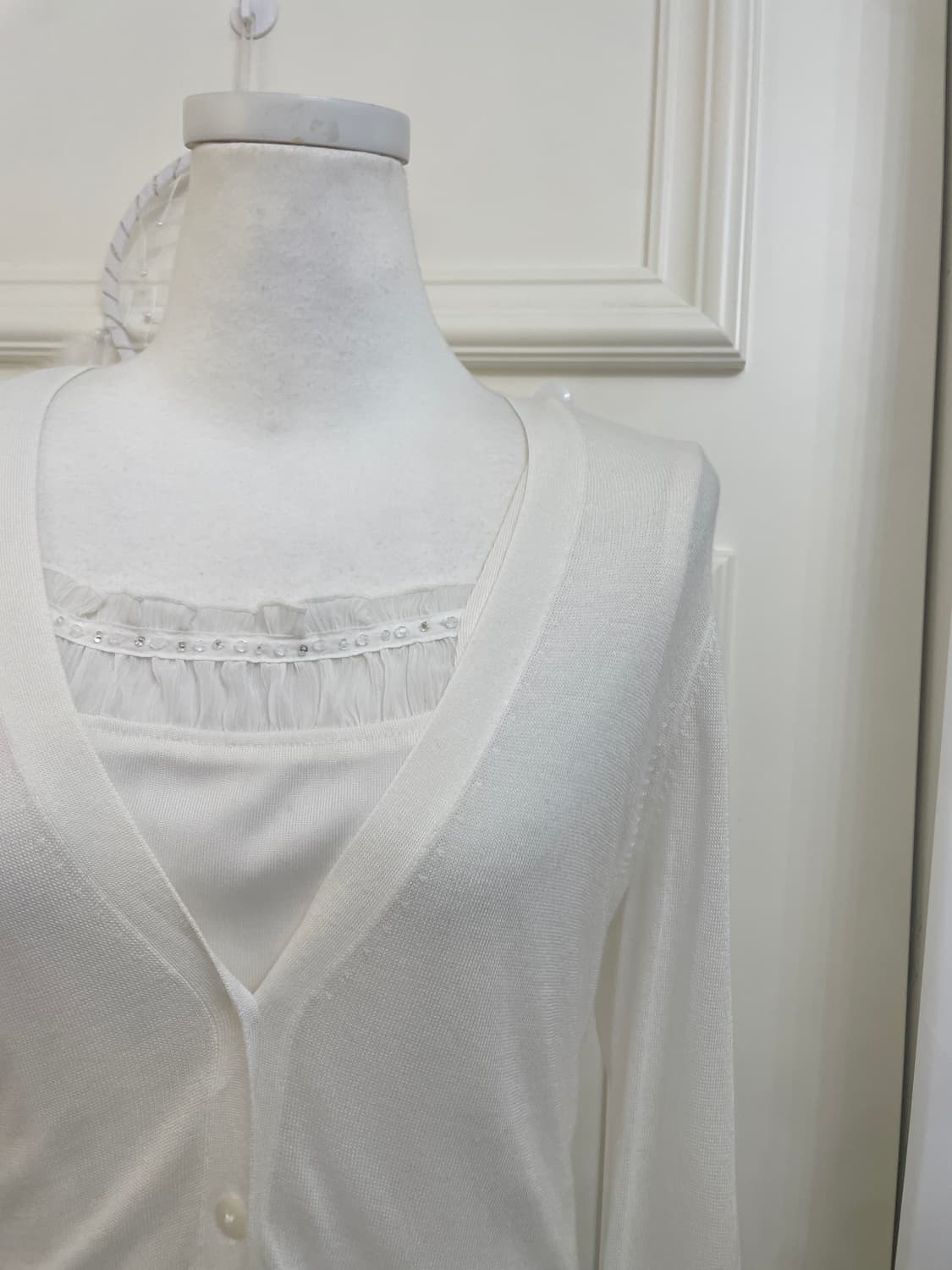 white ruffle point sleeveless&soft basic 상품이미지5