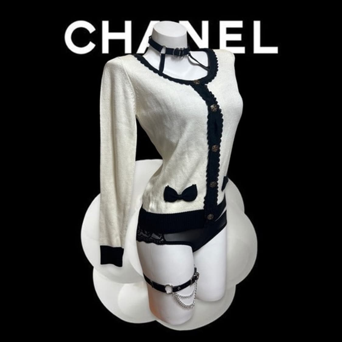 Cecil mc bee Ribbon cardigan 상품이미지2