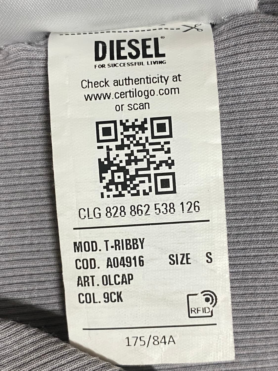 Diesel 디젤 그레이 로고 크롭탑 반팔 S 상품이미지9