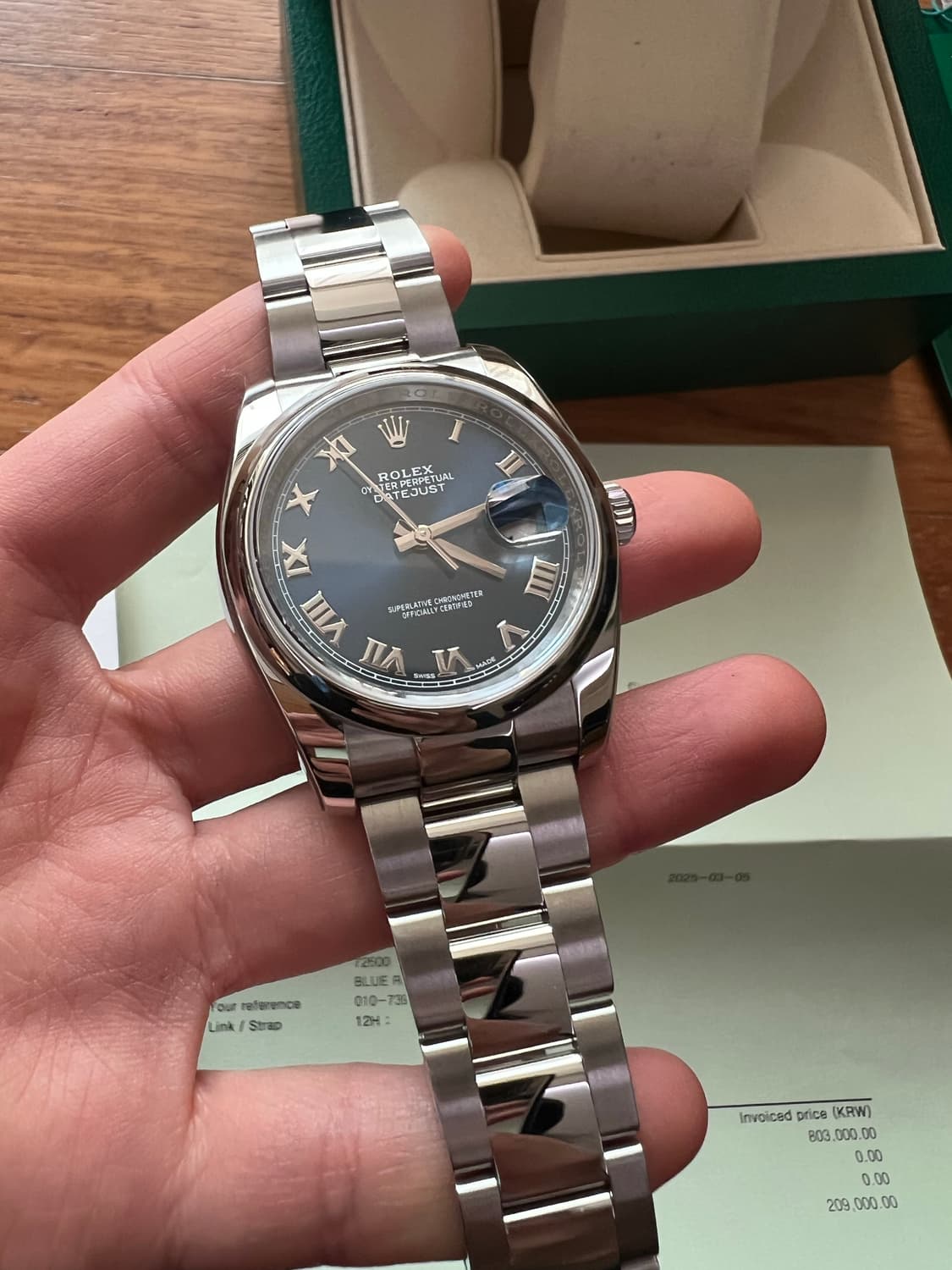 롤렉스 데이저스트 36 116200 청판 로만 돔 오이스터 풀구성 상품이미지3