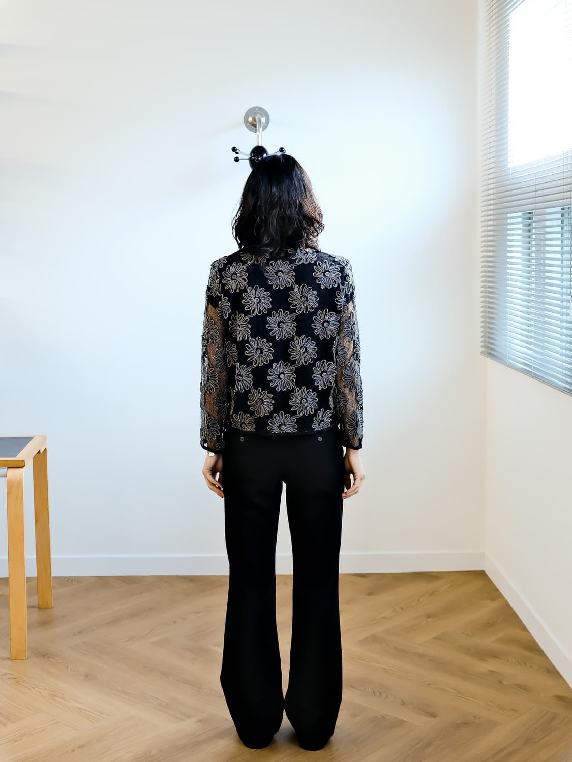 플로랄 패턴 시스루 시어 자켓 95  상품이미지4