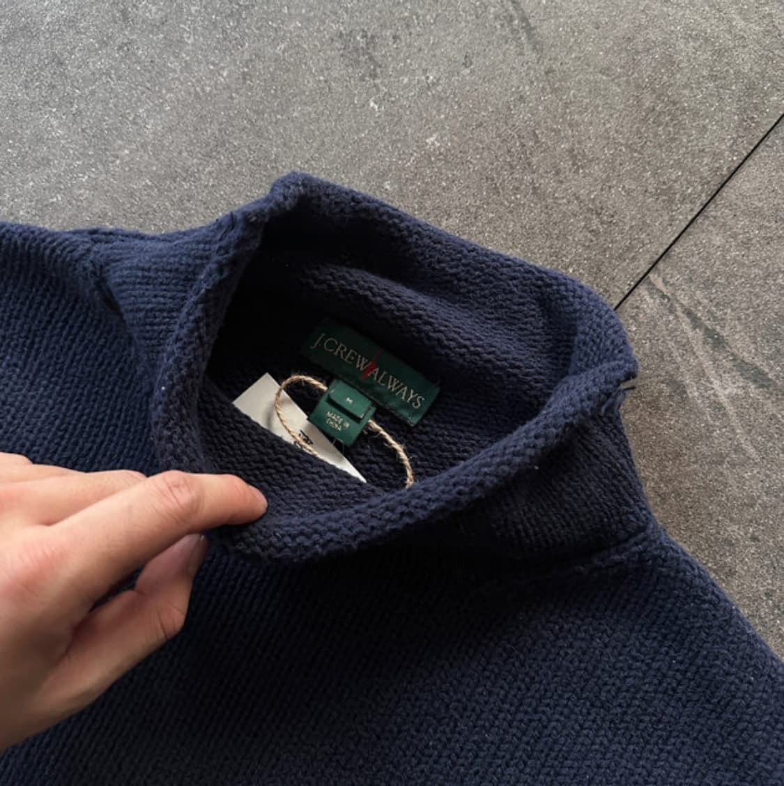 (103) J.crew Navy Cotton Mockneck Sweate 상품이미지3