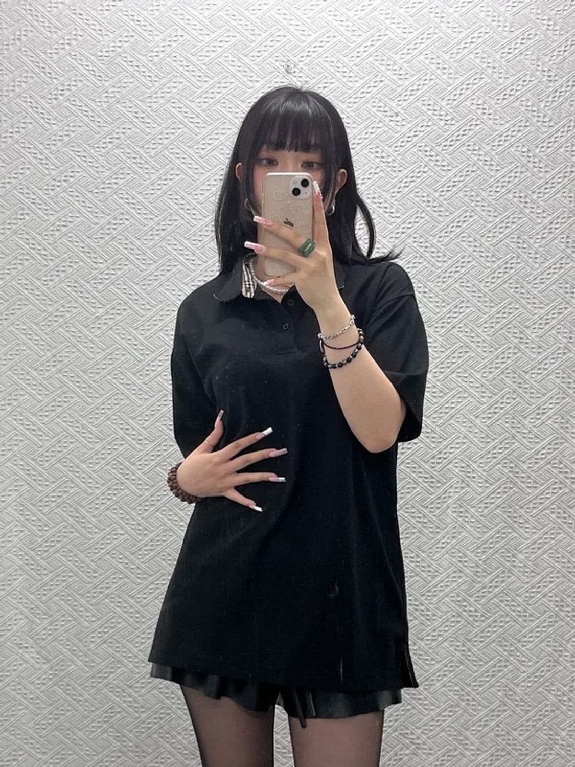 버버리 빈티지 모던 캐주얼 노바체크 카라 반팔티 M C12112 상품이미지2