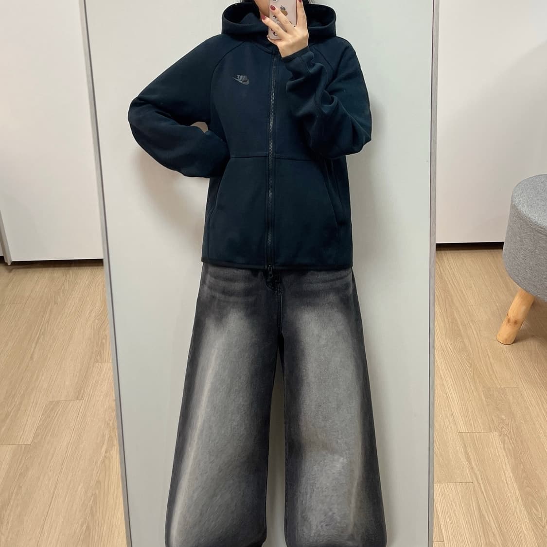 나이키 테크플리스 테크팩 윈드러너 블랙 후드집업 상품이미지1