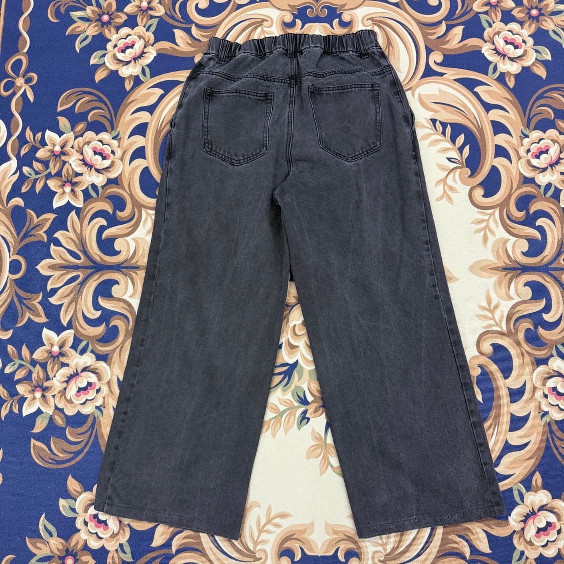 (M)낫포너드 NOT4NERD 흑청 와이드 밴딩 데님팬츠 상품이미지4