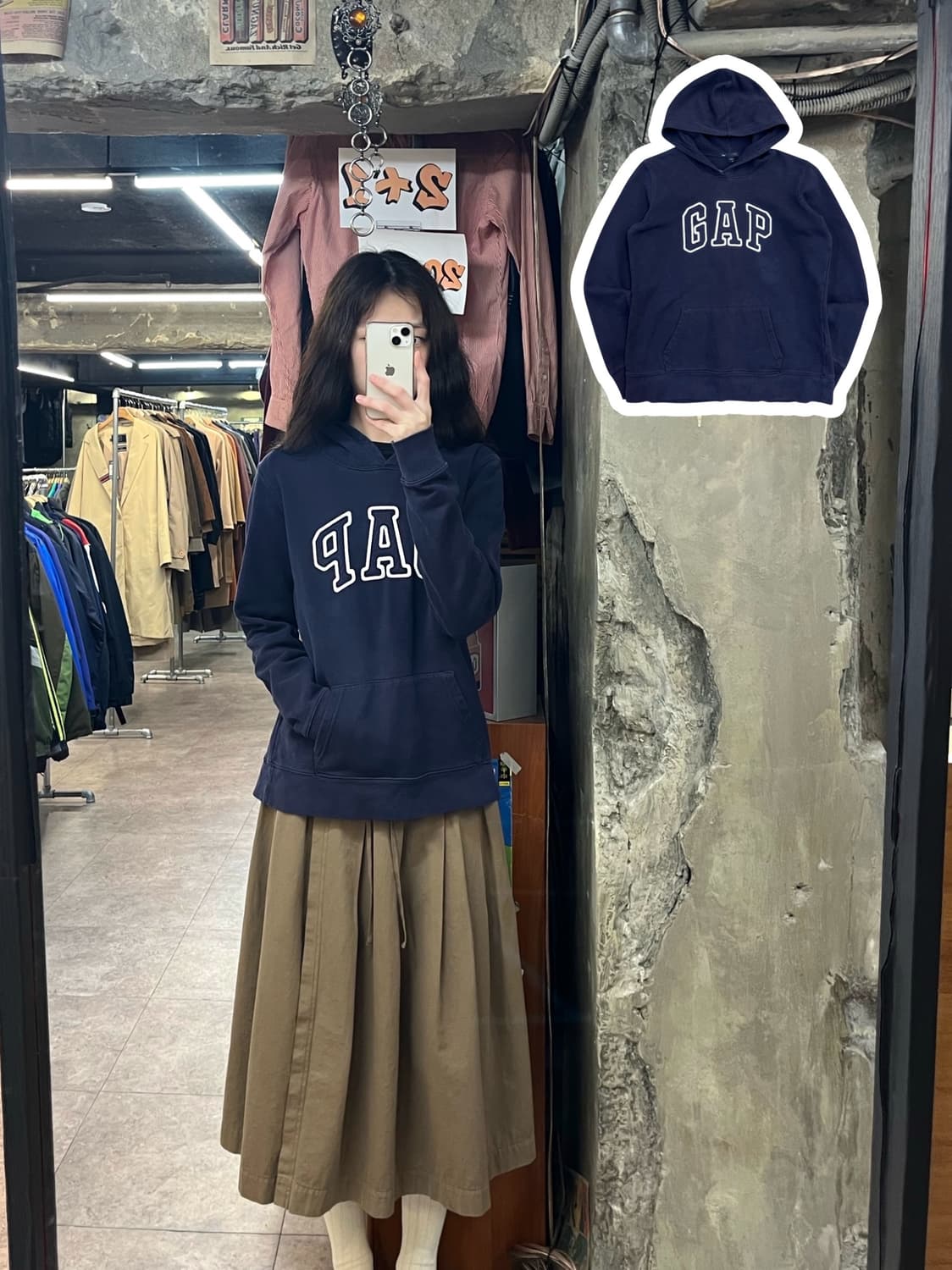 갭 후드티 네이비 M #csz3156 상품이미지1