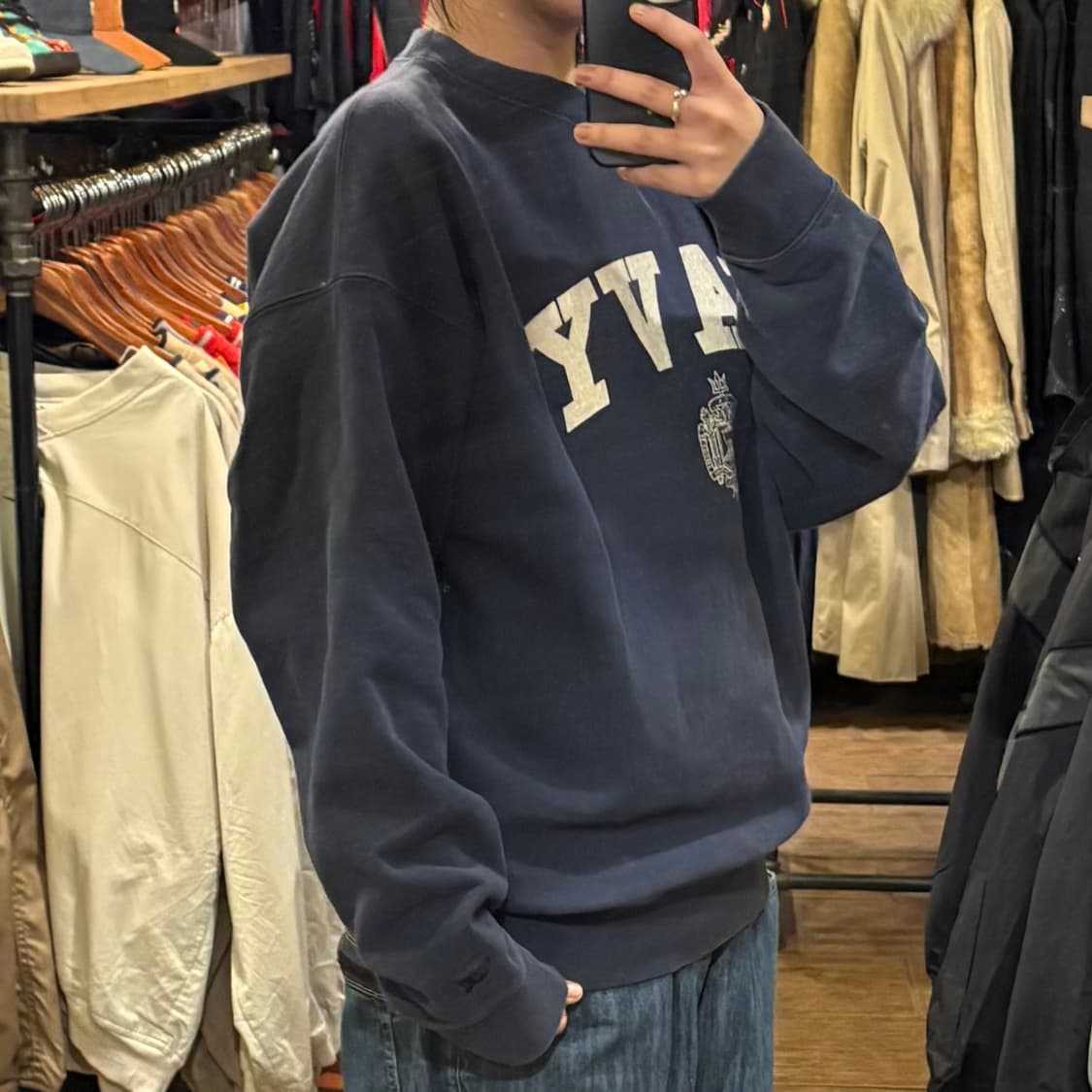 [HI] 아웃스탠딩 맨투맨 네이비 상품이미지4