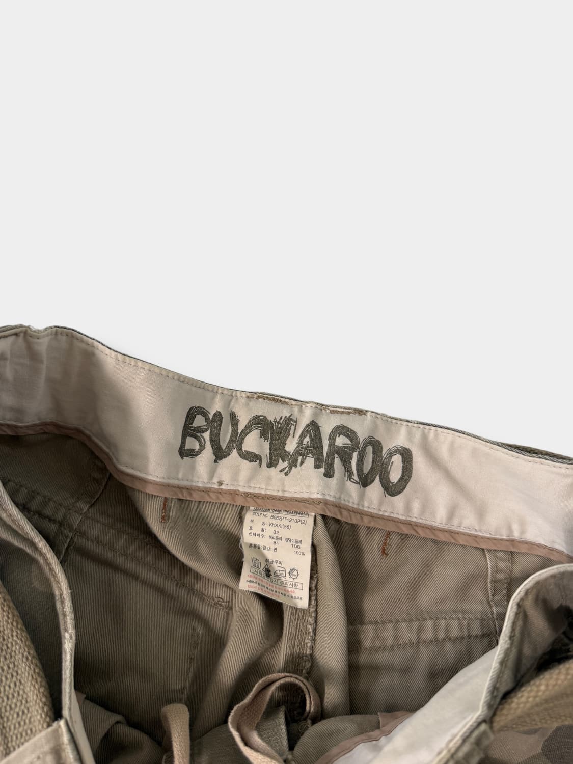BUCKAROO 90‘s 카키 카모플라주 패치워크 벨티드 버뮤다 팬츠 상품이미지8