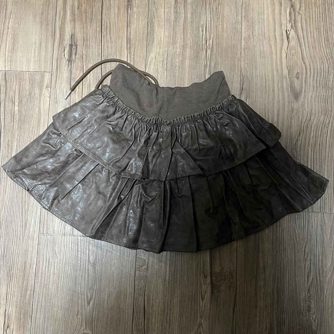 vintage leather skirt(brown) 상품이미지4
