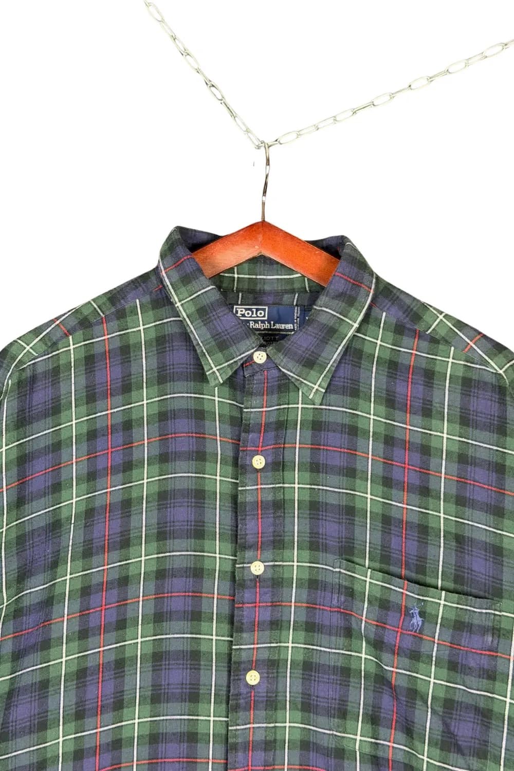 🇲🇵 90‘s 빈티지 폴로 랄프 로렌 타탄 셔츠 상품이미지3