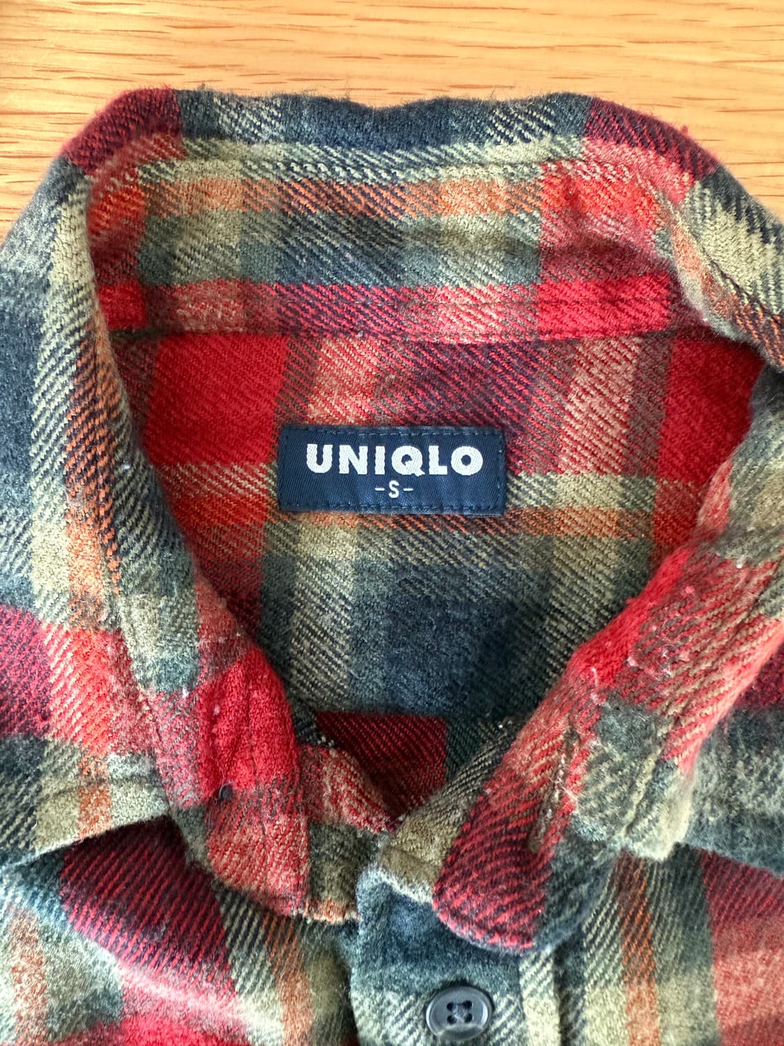 올드 유니클로(UNIQLO) 박스로고 플란넬 셔츠 상품이미지5