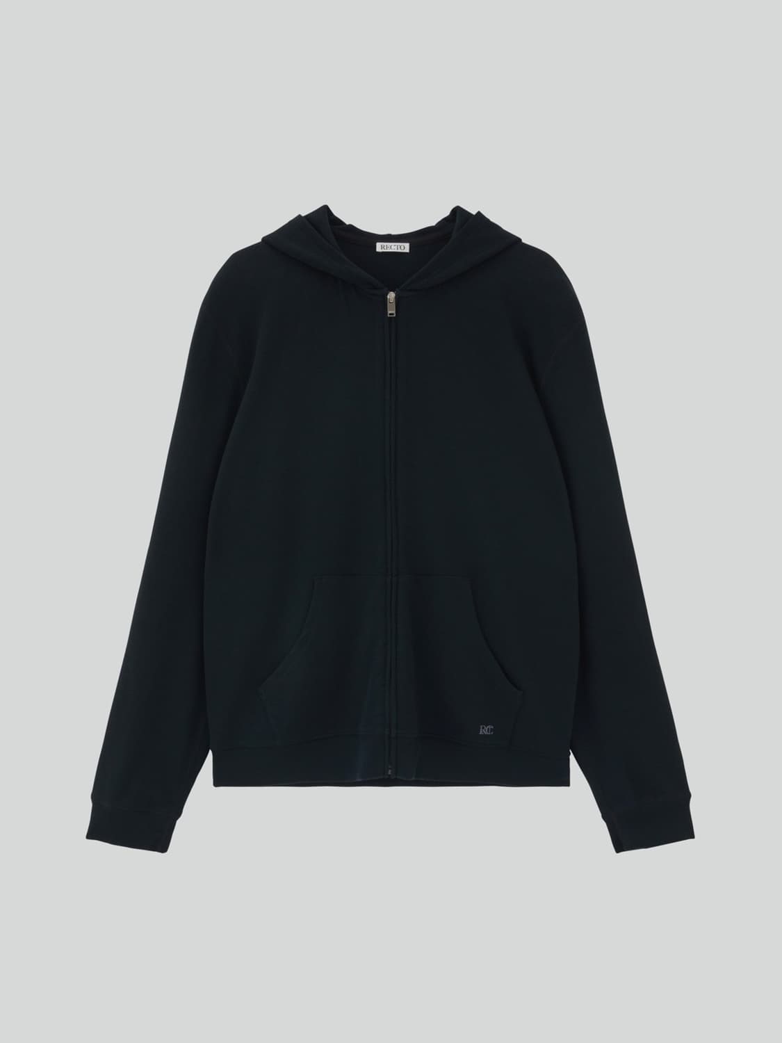 렉토 울 텐셀 집업 후드 블랙 상품이미지1