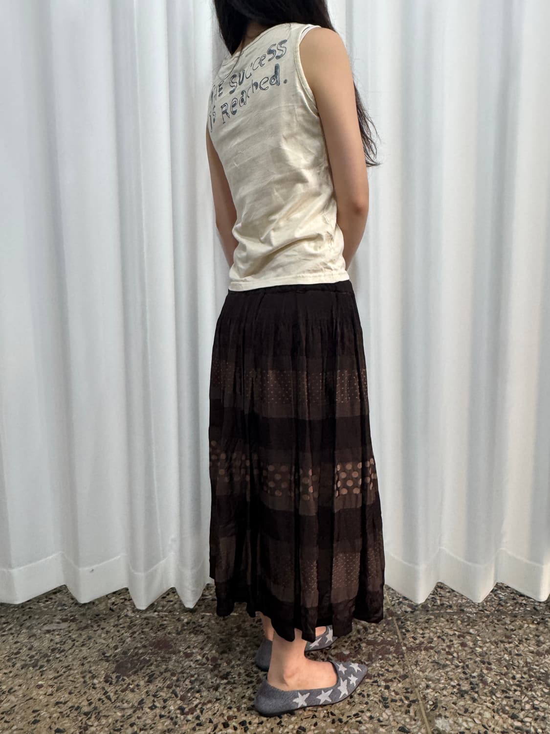 brown dot design skirt 상품이미지4