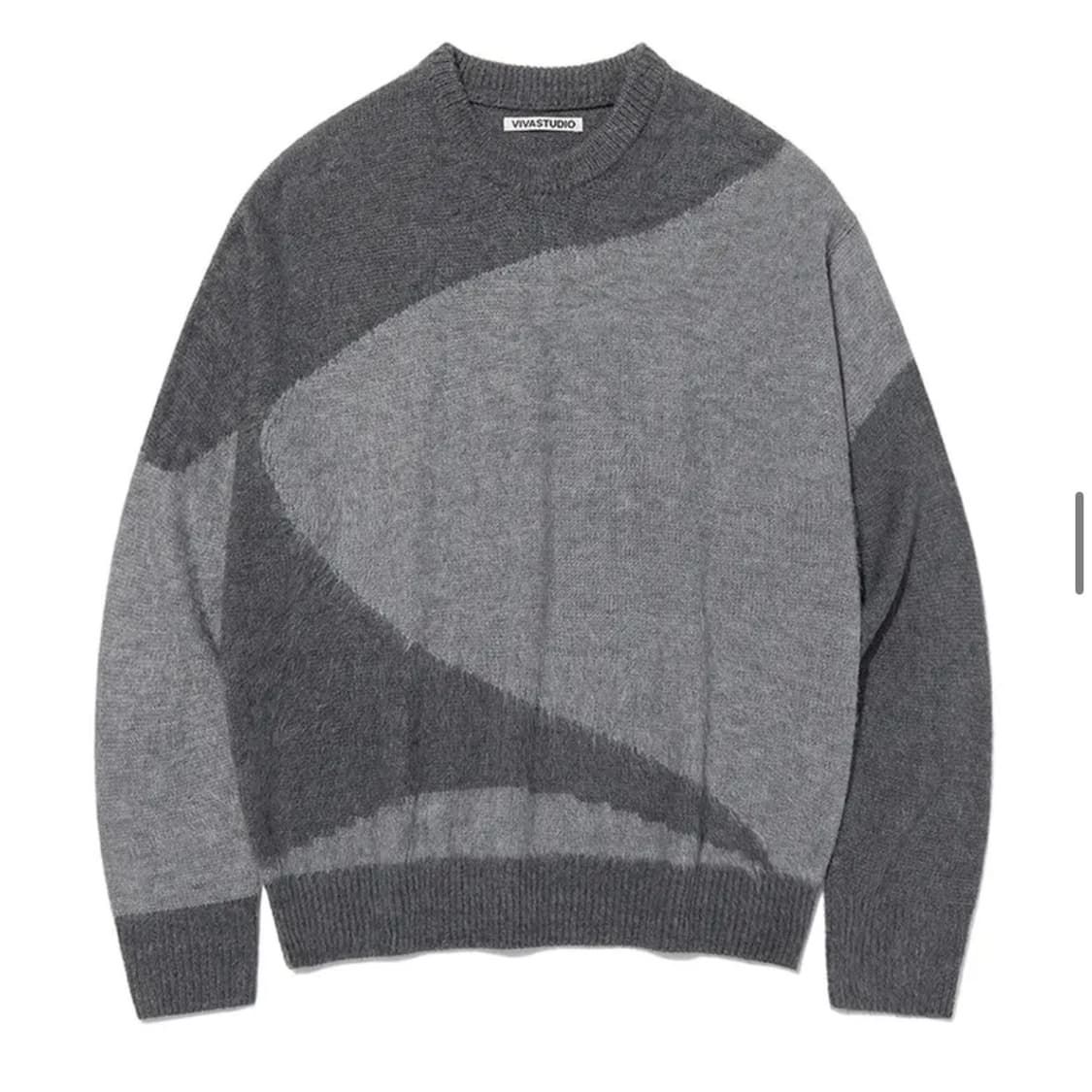 비바스튜디오 BLOCK ROUND KNIT [GRAY] L사이즈 상품이미지1