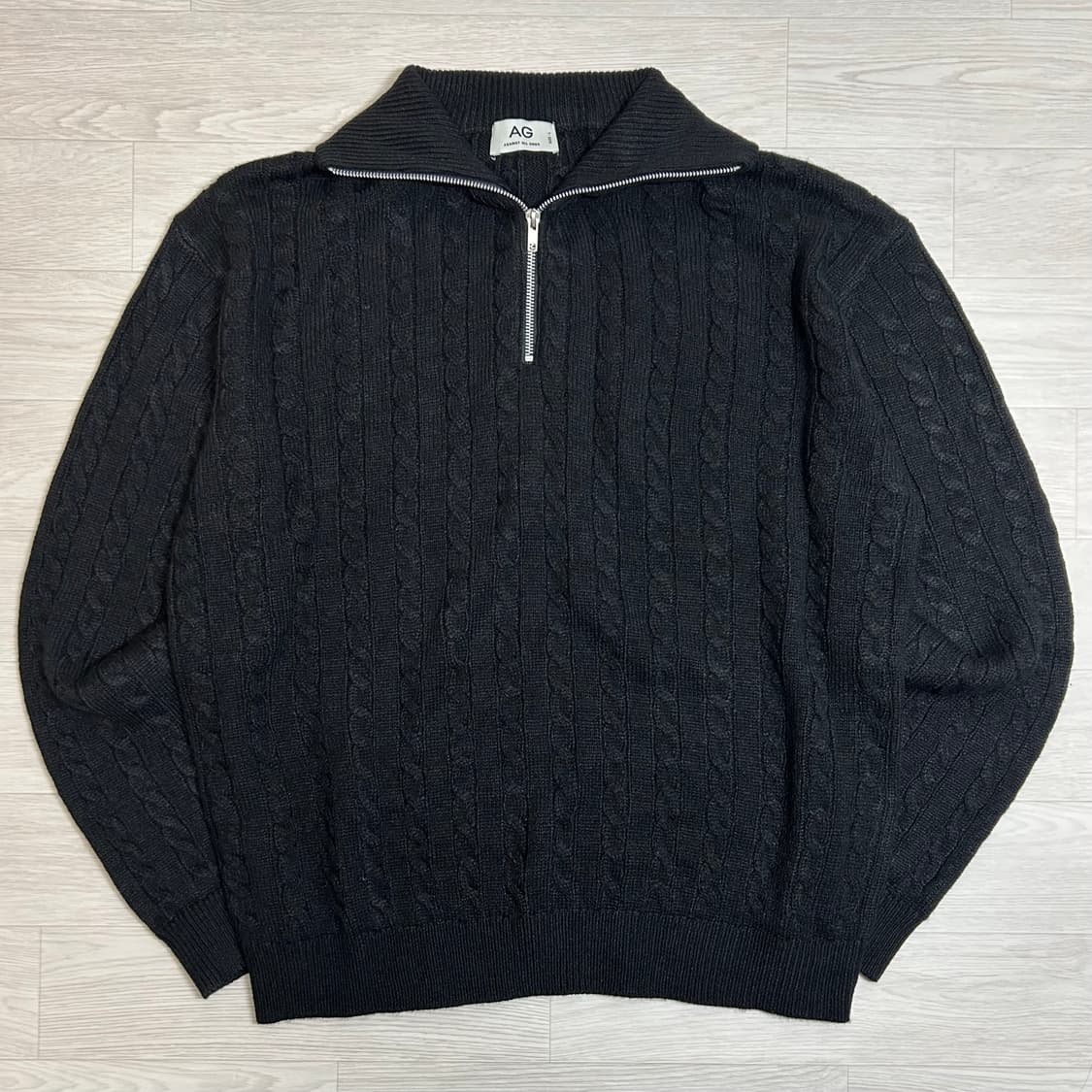 에이지오디 카라넥 케이블 니트 (L)  상품이미지1