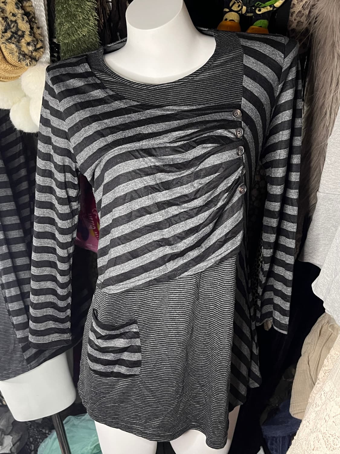 공겜여주 펑크 단가라 레이어드 긴팔 상품이미지1