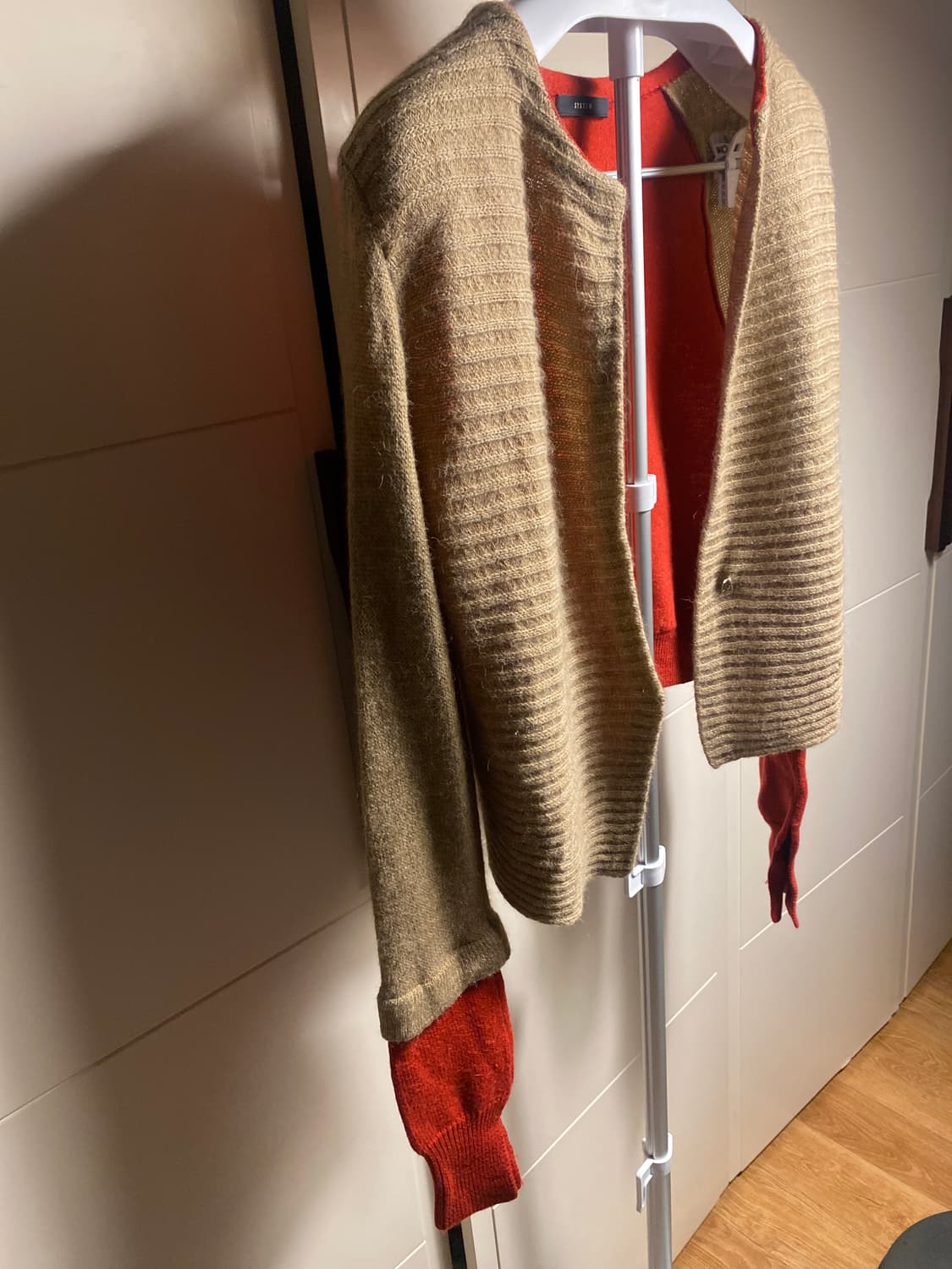 시스템 배색 크롭 가디건 F(90) 상품이미지9