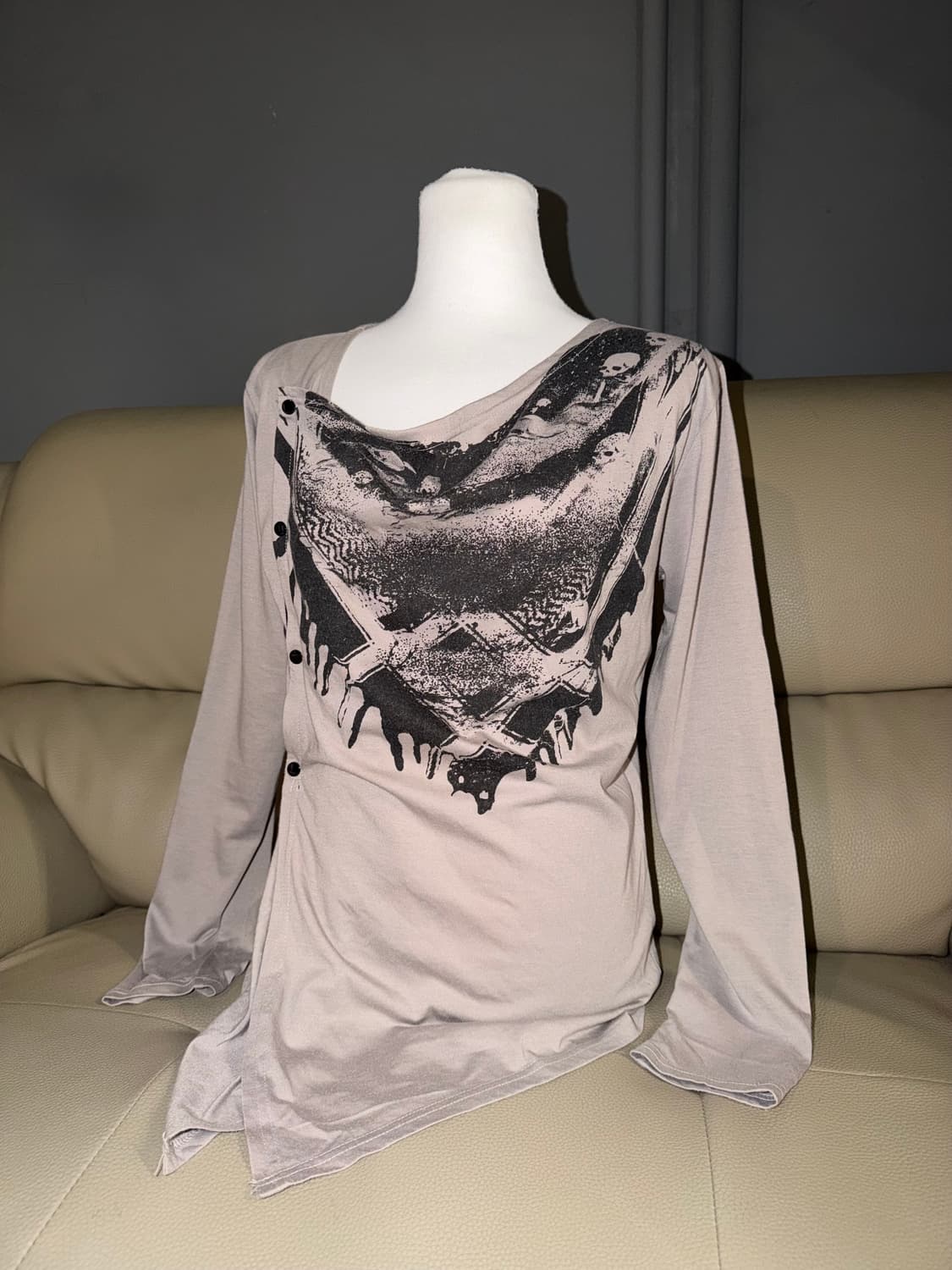 Side snap design printing cardigan 상품이미지1