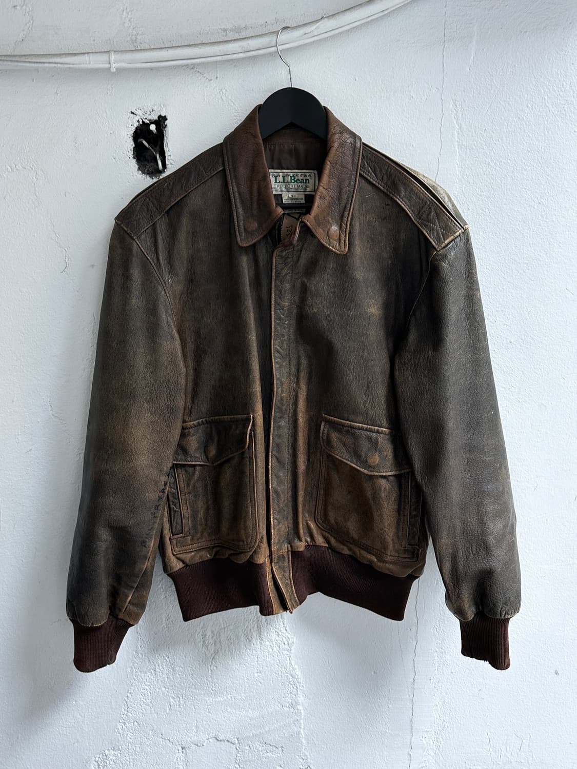 80's USA Made 엘엘빈 고트스킨 A2 봄버 자켓 상품이미지1