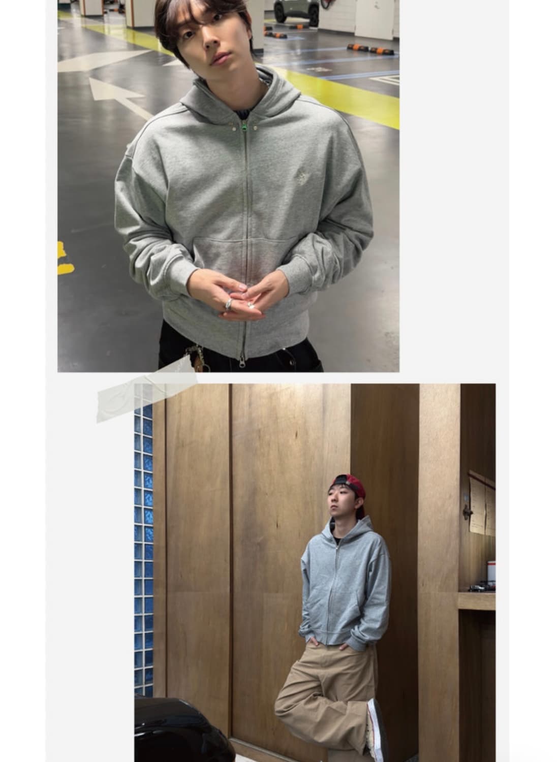 DNSR 크롭 후드집업 그레이 M 상품이미지3