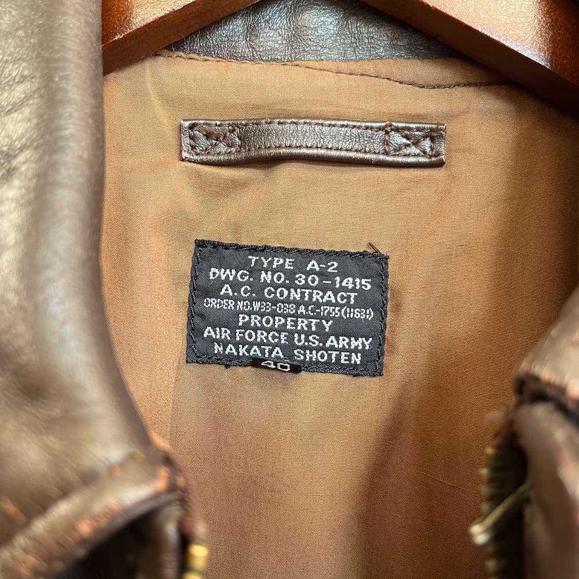 90‘s 나카타 쇼텐 홀스하이드 A-2 자켓 [ 100 ] 상품이미지6