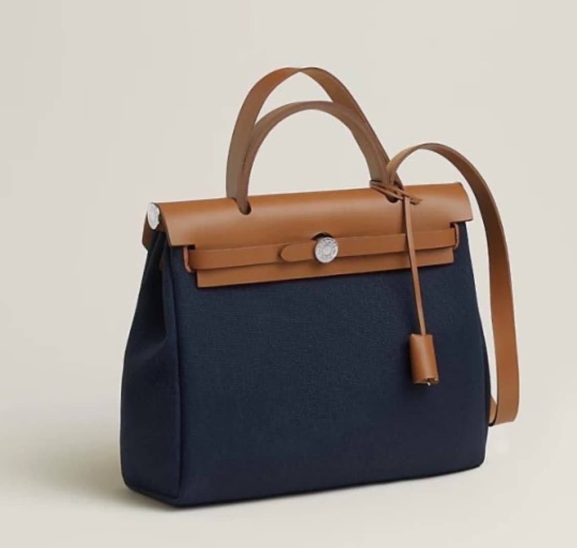 에르메스 에르백 31 네이비 베이지 은장 신품급 차정원 상품이미지4